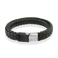 Woven Leather Sideways Clasp Bracelet