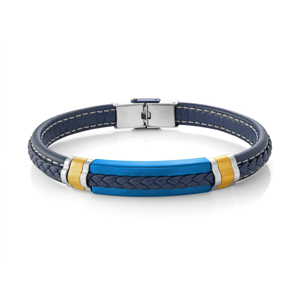 Braided Leather & Stainless Bracelet