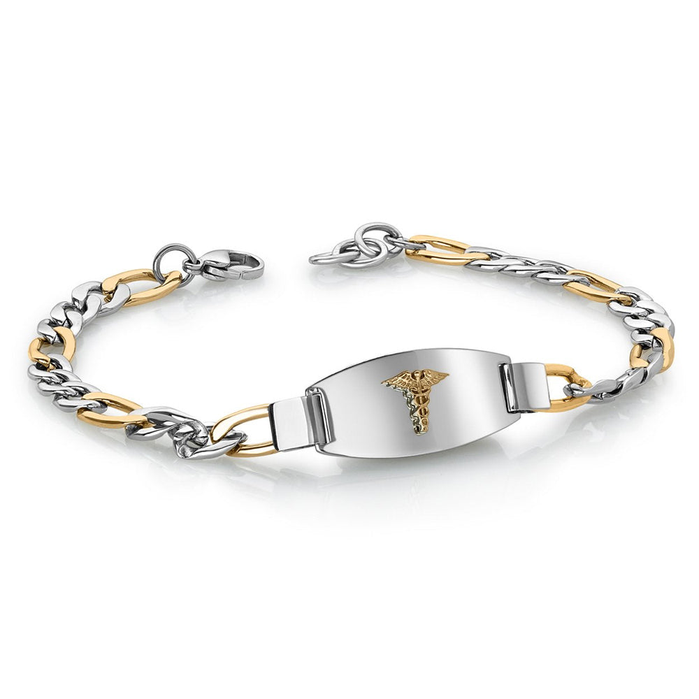Stainless Steel Figaro Medical Bracelet