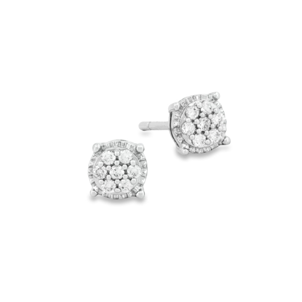 Diamond Cluster Stud Earrings