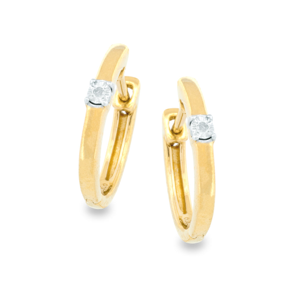 Silver & Gold Diamond Huggies