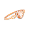 Morganite & Diamond Ring in Rose Gold