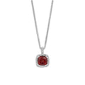 Garnet & Diamond Halo Necklace