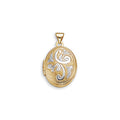 Two-Tone Gold Oval Locket Pendant