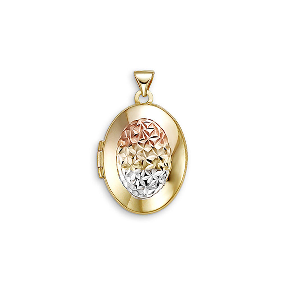 Tri-Gold Oval Locket