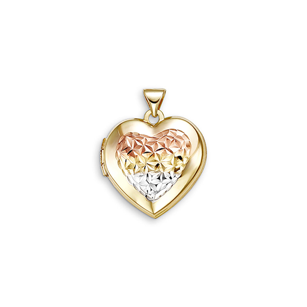 Tri-Gold Heart Locket