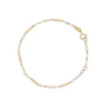 Bead & Bar Enamel Gold Bracelet