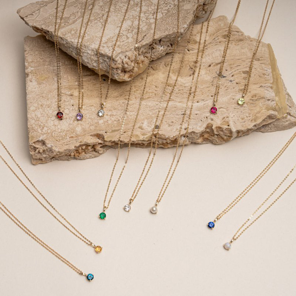 Genuine Birthstone Necklace - All Months Available!