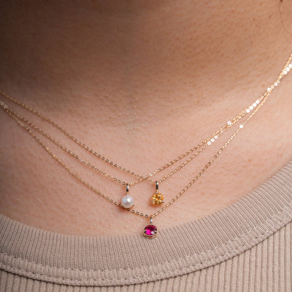 Genuine Birthstone Necklace - All Months Available!
