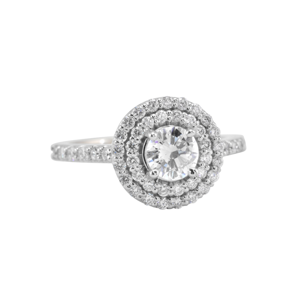 Double Halo Engagement Ring - H Williams Jewellery