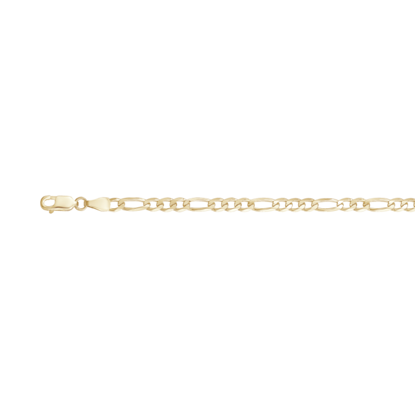 Yellow Gold Solid Flat Figaro Link Chain