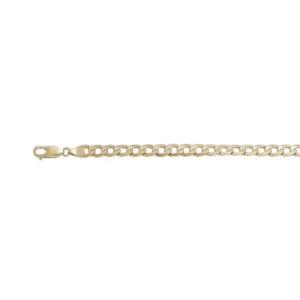 6.3mm 10kt Yellow Gold Hollow Flat Curb Link Chain