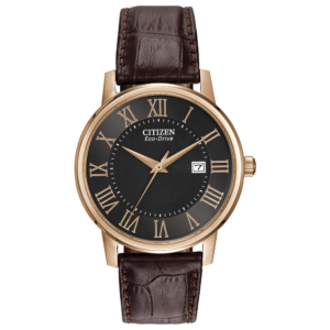 Citizen Rose Gold-Tone and Leather Watch
