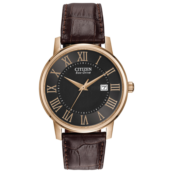 Citizen Rose Gold-Tone and Leather Watch