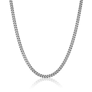 Italgem Stainless Steel Ion Plating Brushed Diamond Cut Necklace
