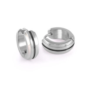 Italgem Silver Tone Huggie Earrings