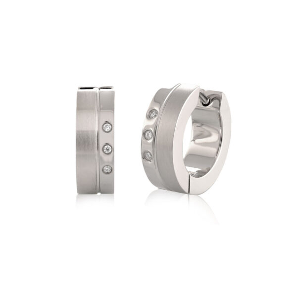 Italgem Silver Colour Huggie Style Earrings