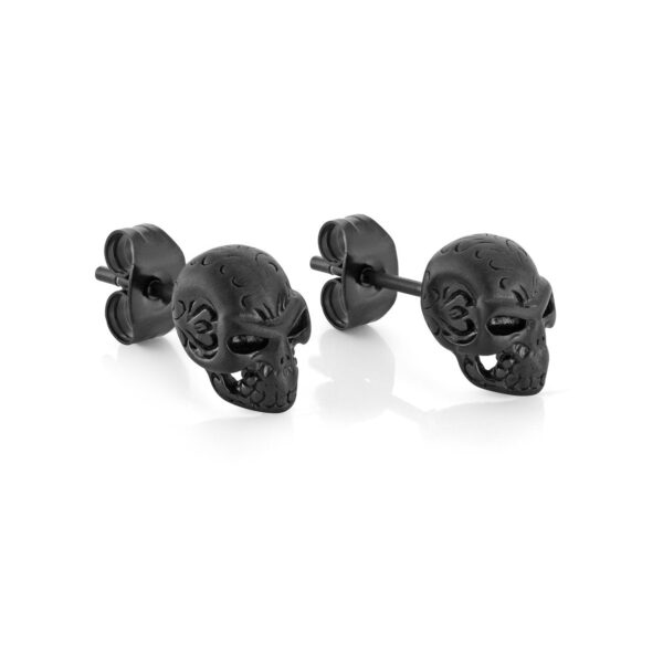 Ion-Plated Skull Earrings