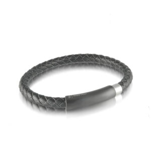 Italgem Black Leather Bracelet