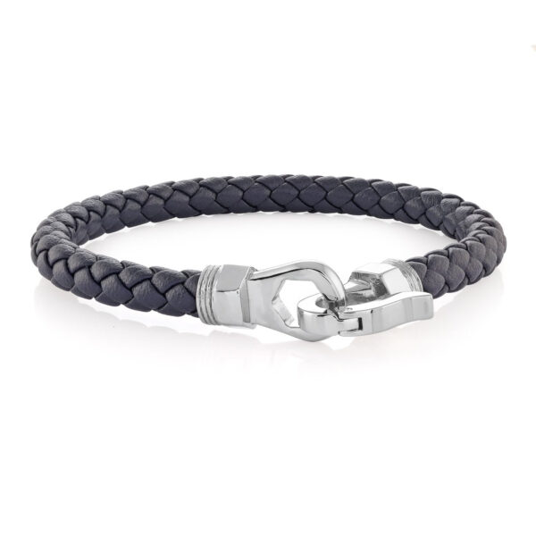 Woven Leather Bracelet with Decorative Clasp