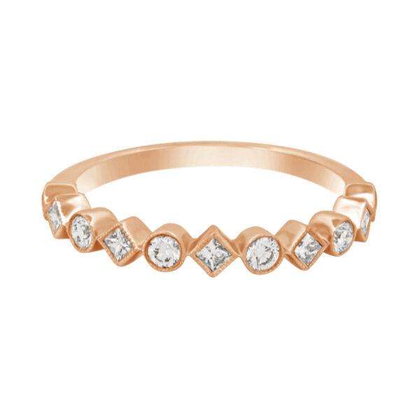 Princess & Brilliant Cut Diamond Band