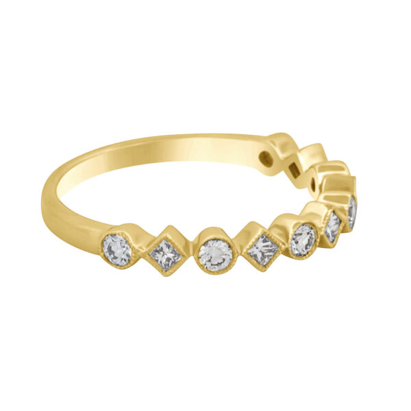 Princess & Brilliant Cut Diamond Band