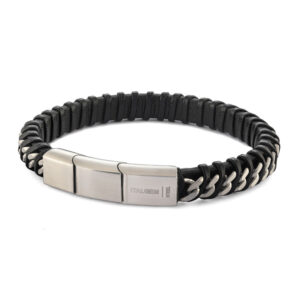 Stainless Steel and Leather Bracelet