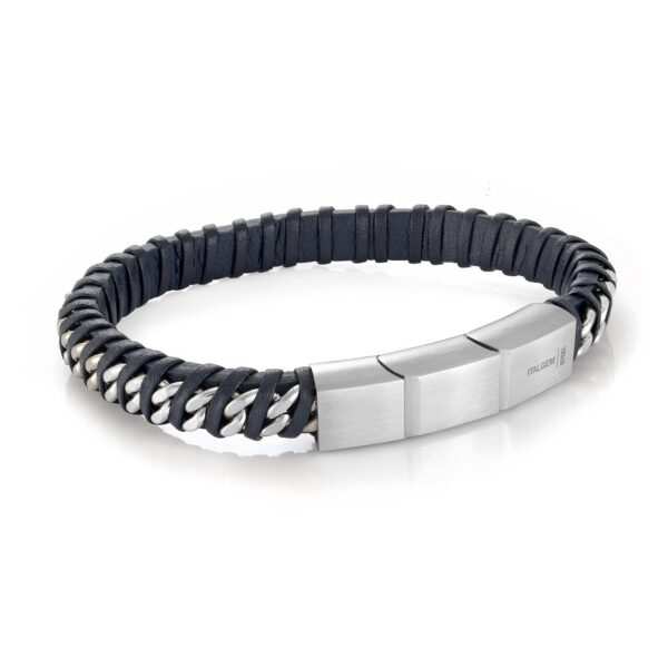Leather & Steel Twisted Bracelet
