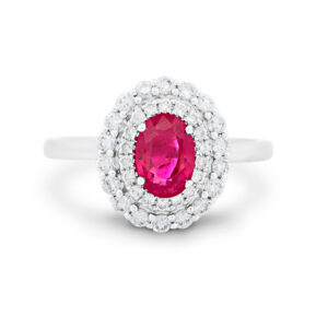 Ruby & Diamond Halo Ring