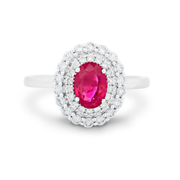 Ruby & Diamond Halo Ring