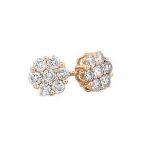 Screwback Cluster Diamond Studs 1ctw