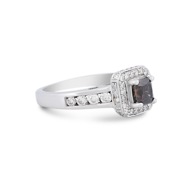 Chocolate Diamond Halo Ring