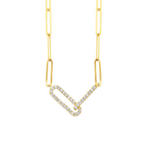 Diamond Encrusted Paperclip Necklace