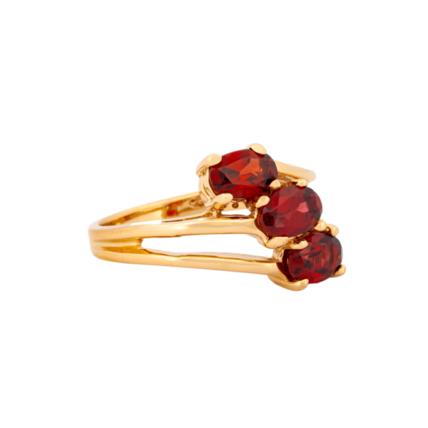 Stacked Garnet & Gold Ring