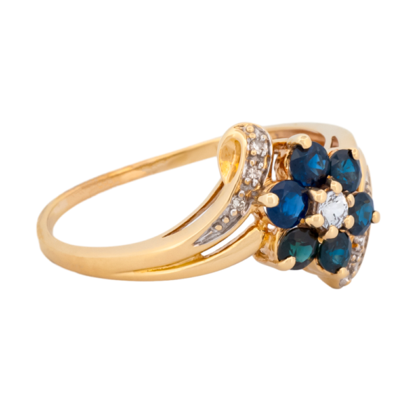 Floral Sapphire & Diamond Ring