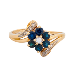 Floral Sapphire & Diamond Ring