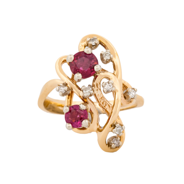 Abstract Ruby & Diamond Ring
