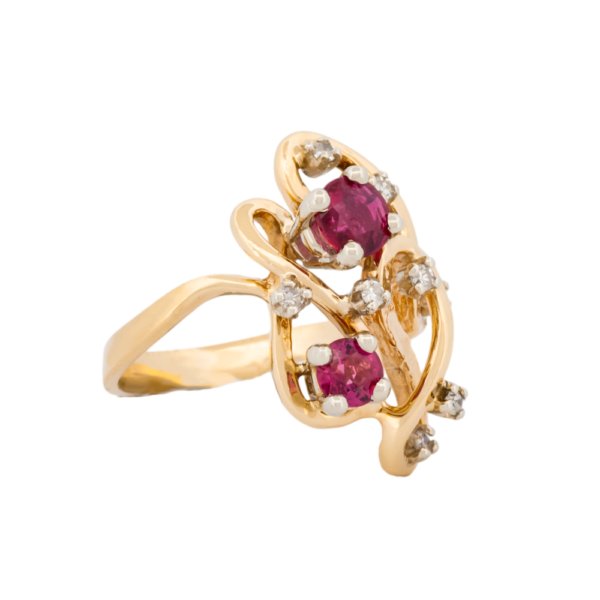 Abstract Ruby & Diamond Ring