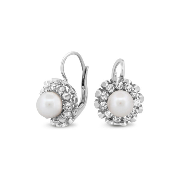 Pearl & Cubic Zirconia Earrings