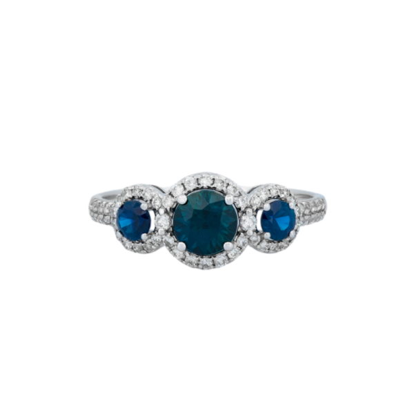 Sapphire & Diamond Trinity Ring