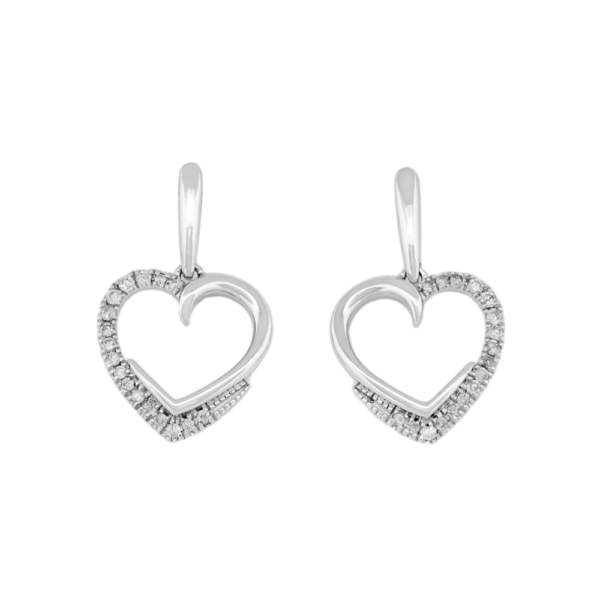 Dangling Heart Diamond Earrings