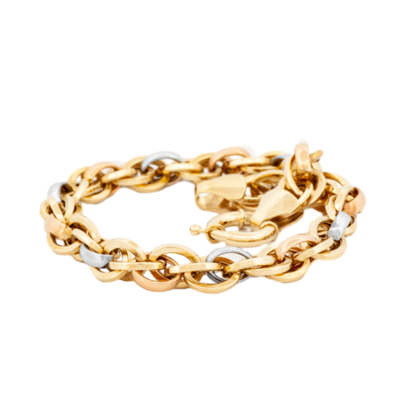 Tri-Gold Link Bracelet