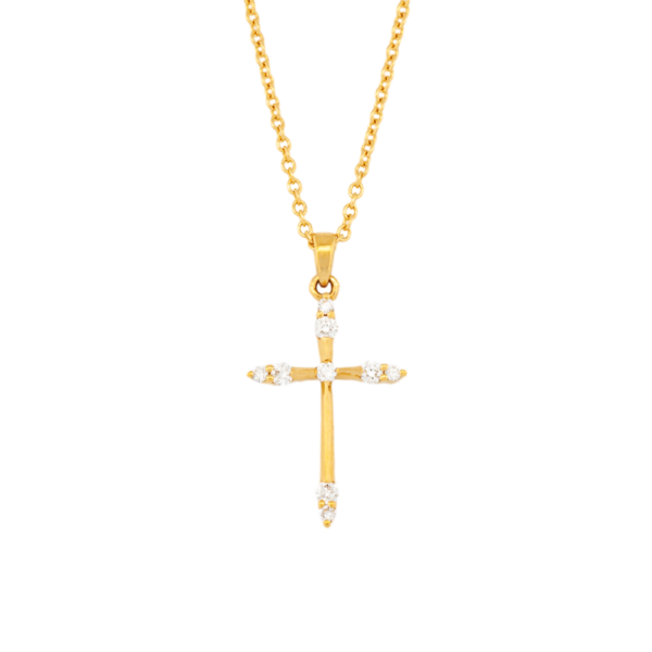 Gold & Diamond Cross Necklace