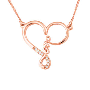 Rose Gold Diamond "Love" Necklace