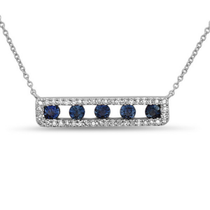 Sapphire & Diamond Bar Necklace