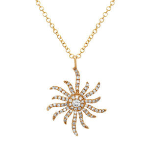 Gold & Diamond Sunburst Necklace