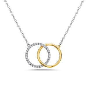 Gold & Diamond Interlocking Ring Necklace