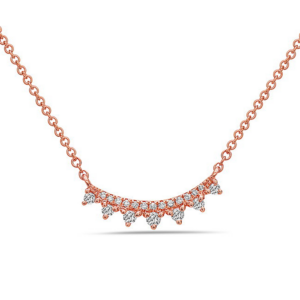Rose Gold Diamond Bar Necklace