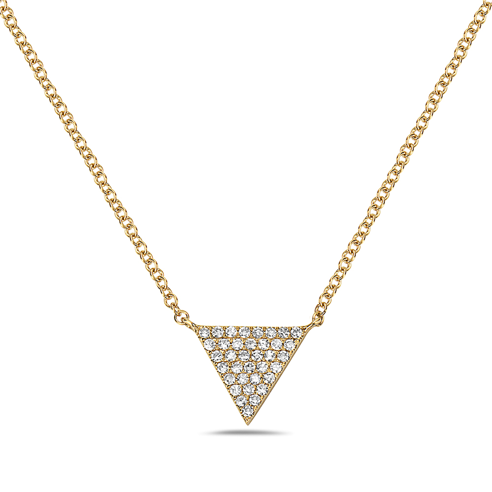 Gold & Diamond Triangle Necklace - H Williams Jewellery