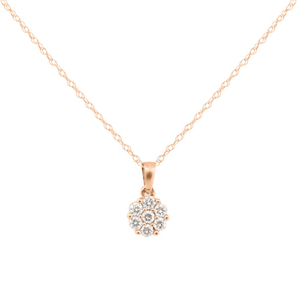 Diamond Cluster Pendant & Chain